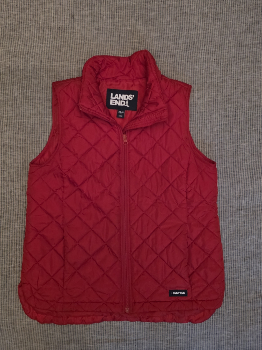 Lands' End Bright Red Quilted Sleeveless Vest in Size XS P 2 4